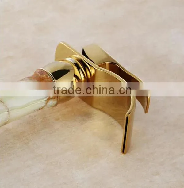 2014 New design waterfall faucet for basin,Aureate faucet,golden faucet