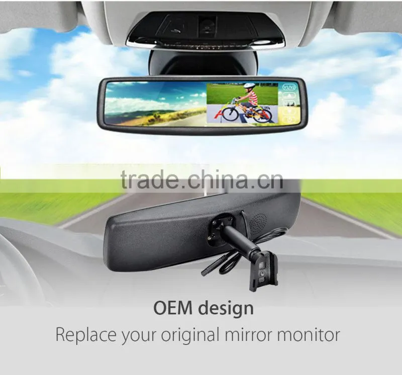 4.3inch LCD car rear view mirror monitor + Night vision /Waterproof backup camera