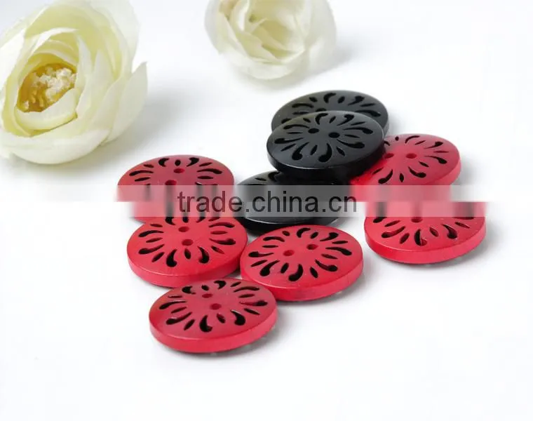 Creative Hollow Wooden Buttons Round 2-Hole Big Buttons