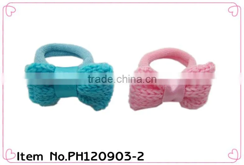 pink bowknot kids hair scrunchie ,Elastic Ponytail Holder