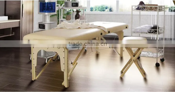 Solid wood feet wooden protable massage bed with lower price