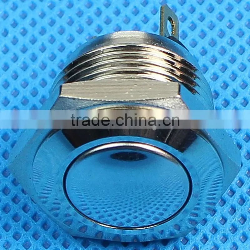 16mm flat head metal push button