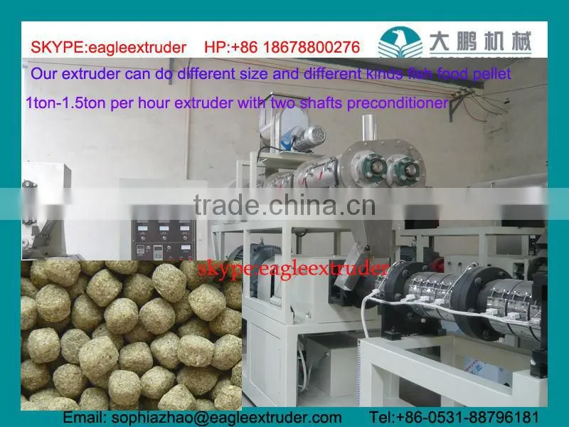 Jinan Eagle 1-5tons/h wet steam twin screw extruder for pet dog food feed production line