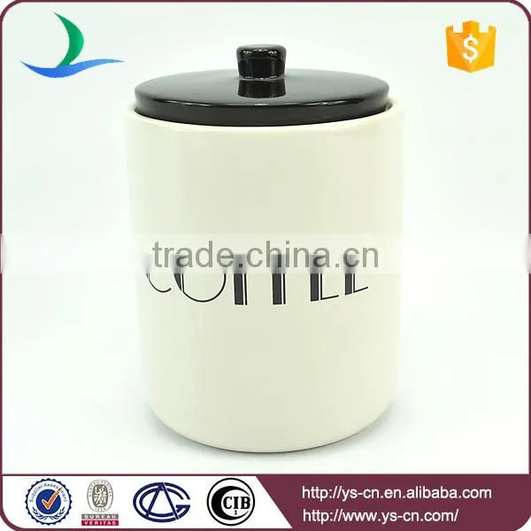 Wholesale modern style decal set of 5 ceramic kitchen canister sets