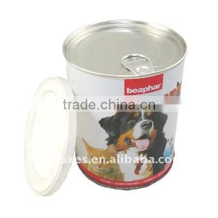 round tin cans for food canning