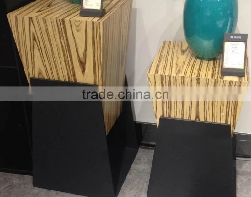 Modern Square Shape Wood Top Metal Flower Vase Stand Designs