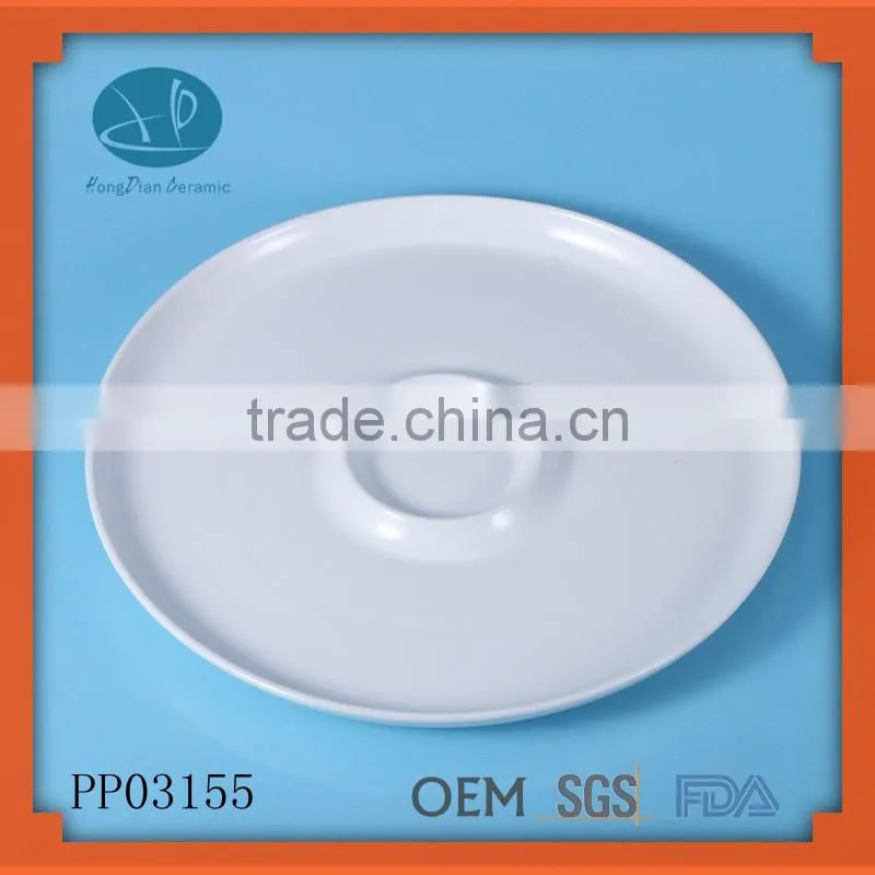 New products 2015 innovative product ceramic enamle egg tray,egg tray,round shape snack plate