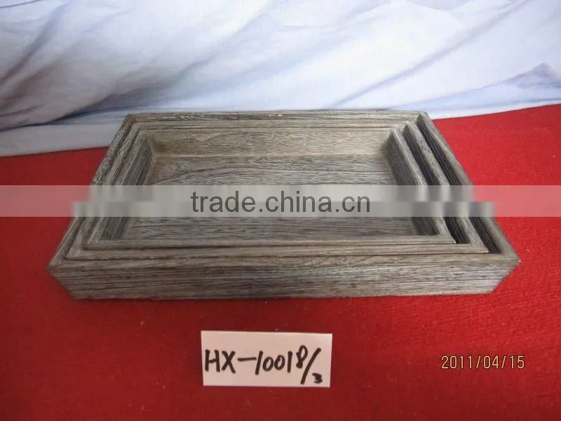 eco-friendly antique carbonized wooden serving tray