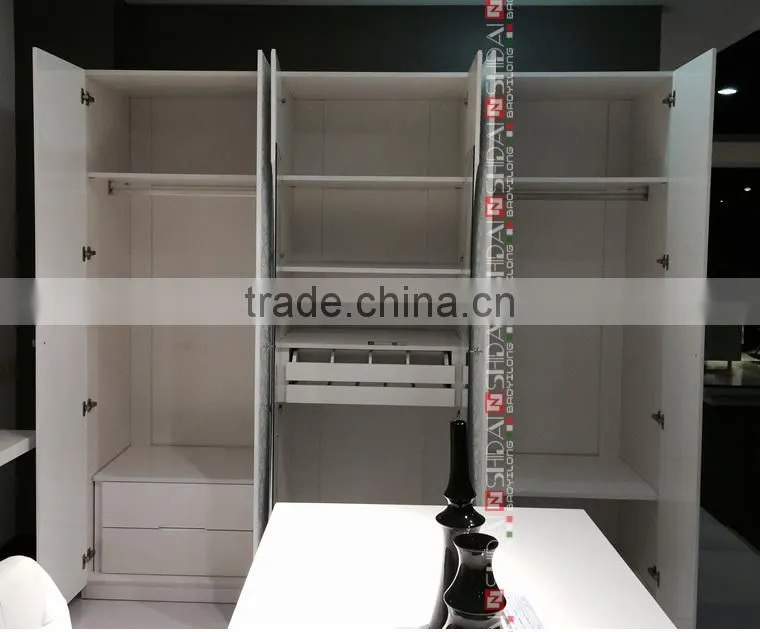Modern Design gloss White Lacquer wardrobe, Contemporary bedroom wardrobe designs , Cheap Bedroom wall wardrobe design LV-F801