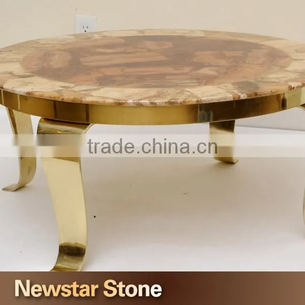 Chinese popular polished onyx dining table marble
