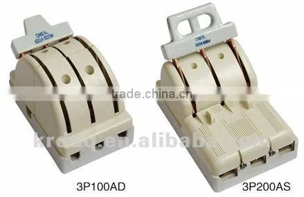 Ceramic knife switch with double and single throw 3P