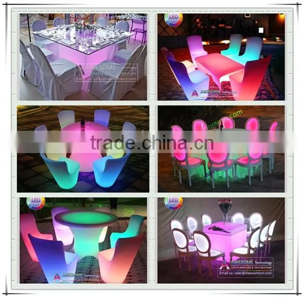folding led wedding table with lasering pattern