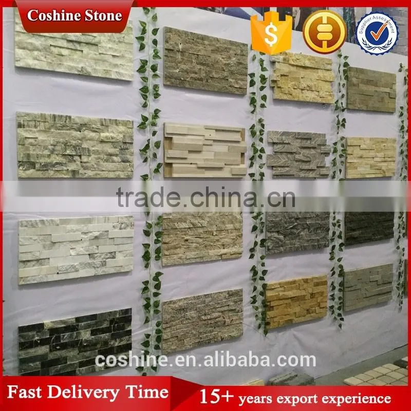 Mixed pink color natural slate stone square shaped