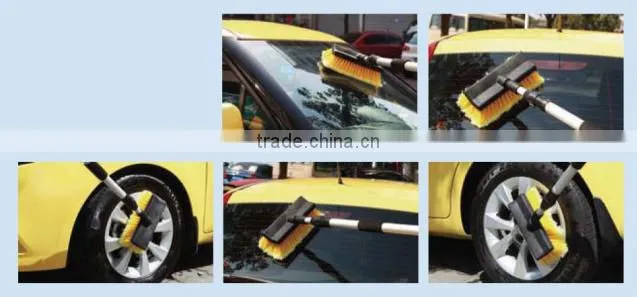 2015 New Hot Microfiber Soft Bristle Telescopic Car Wheel Wash Dust Detailing Cleaning Brush Flow Through Brush Series