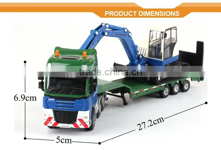Hot sale 1:50 metal toy truck and trailer with EN71,trailer truck from china ZDC185232