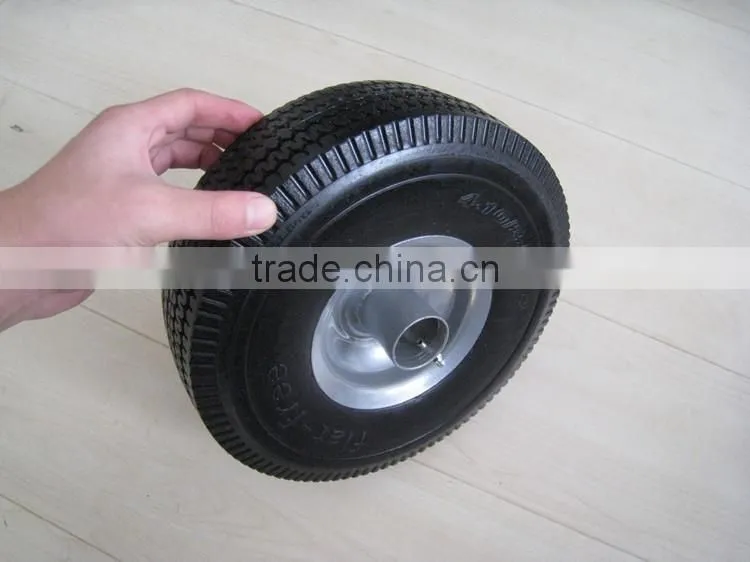 10 inch 3.5-4 puncture proof pu solid wheels