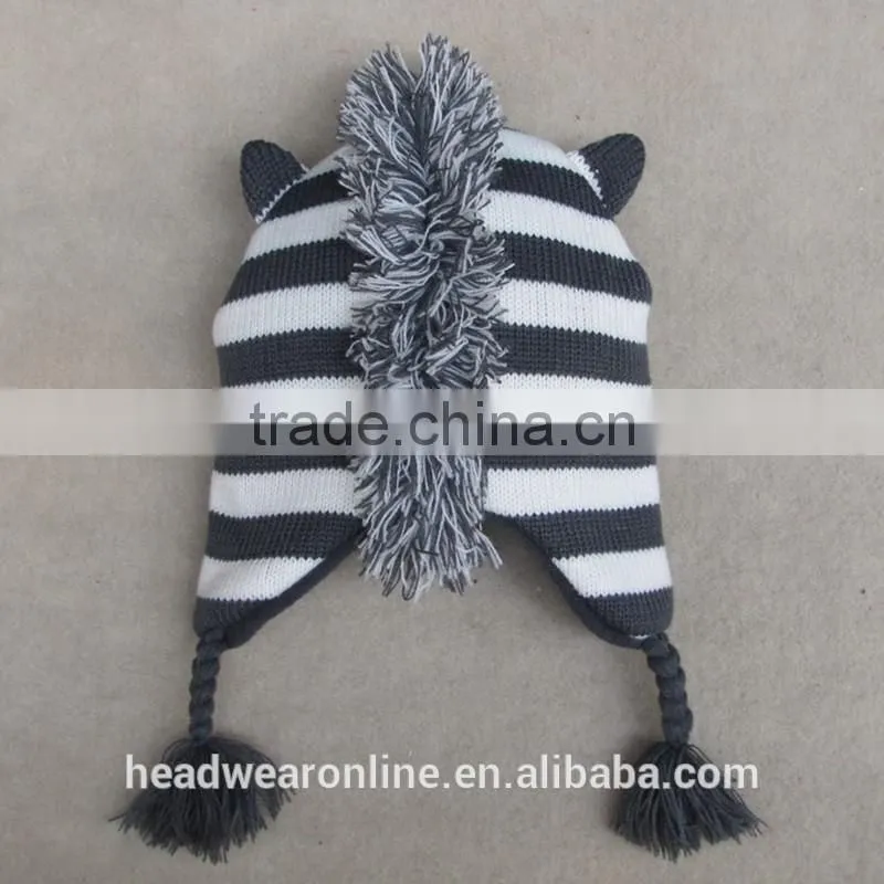 Kid Size Animal Knitted Crochet Earflap Hats