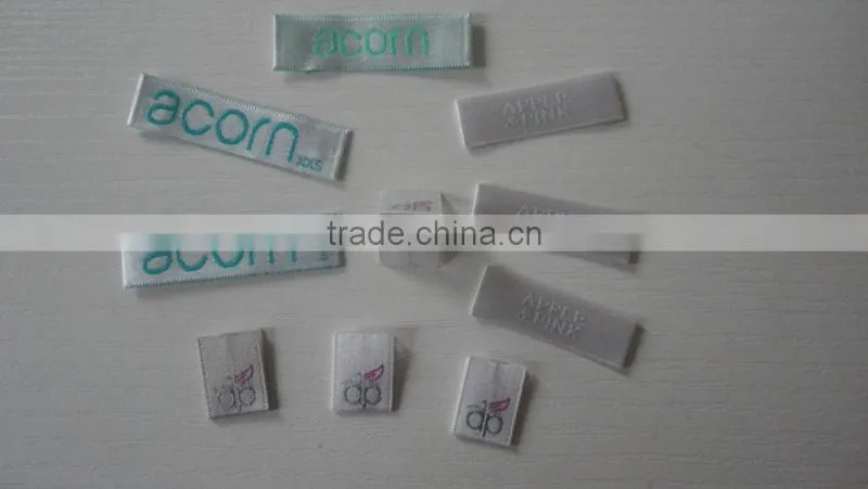 2017 hjgh quality satin damask woven labels for clothing
