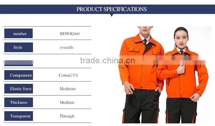 China Manufacture Colors Work Uniform Jackets For Man And Woman