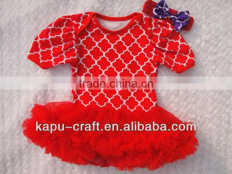 New Arrival quatrefoil cotton bodysuit with skirt