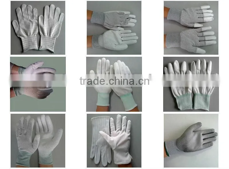 13 Guage White Nylon ESD PU Gloves