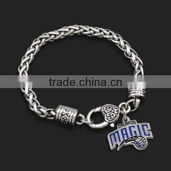 European style twist bracelet Fire girl heart charms bracelet unique design alloy charm chain bracelet