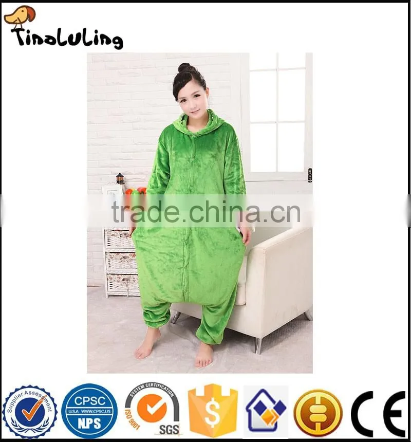 Autumn and winter flannel lovers animal cartoon one piece sleepwear thermal lounge pajamas