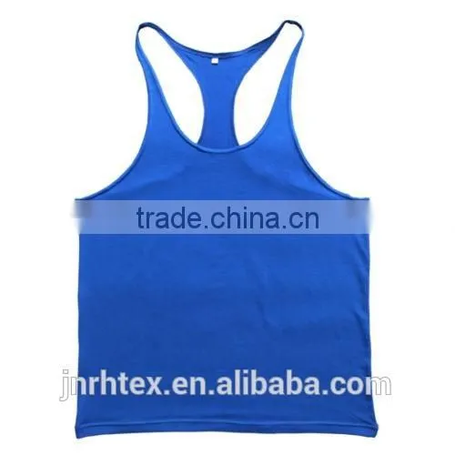 Cotton And Spandex Mens Blank Gym Tank Top