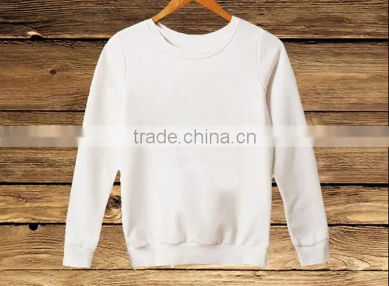 Wholesale blank long sleeve pullover round neck pure color sweatshirt without hood