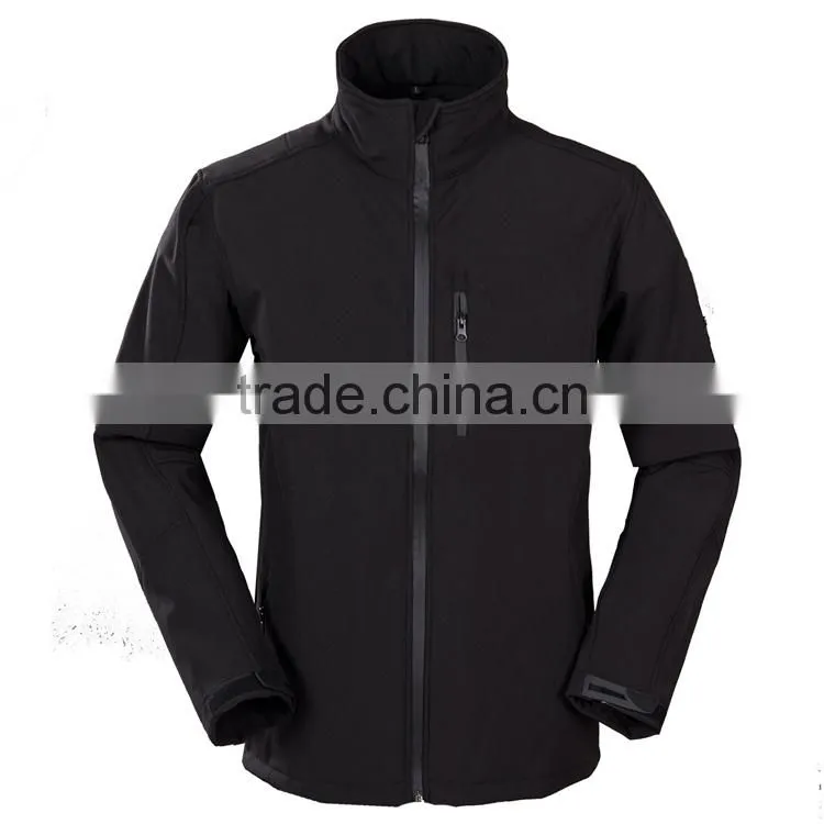 black windproof and waterproof softshell jacket without hood jacket