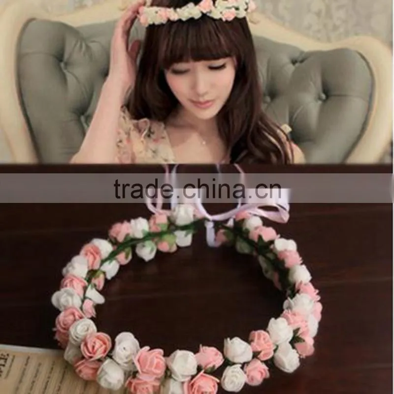 Wholesale Flower Bridal Headpiece Floral Halo Head Garland