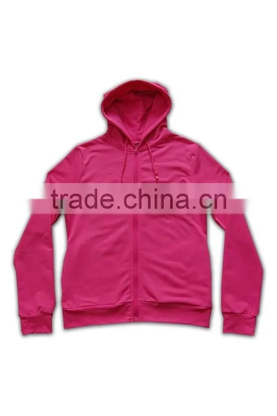 BSCI 2016 design sublimation screenprint embroidery zipper hoody plain pink zipper hoodie