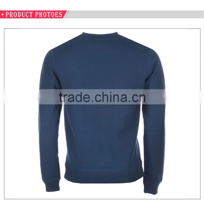 Custom casualwear cotton v-shaped crewneck mens sweatshirt