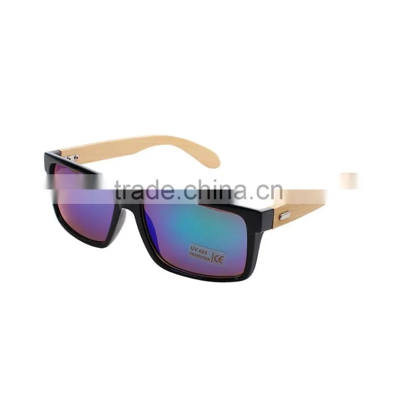 Fashionable Blue Natural PC & Bamboo Sunglasses Women