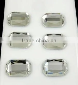 flat stones, 13*18mm octagon flat back smooth jewelry glass stones for jewelry