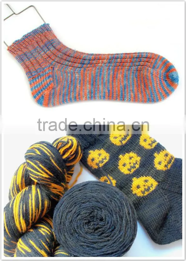 Reflective dyed wool nylon sock yarn for knitting