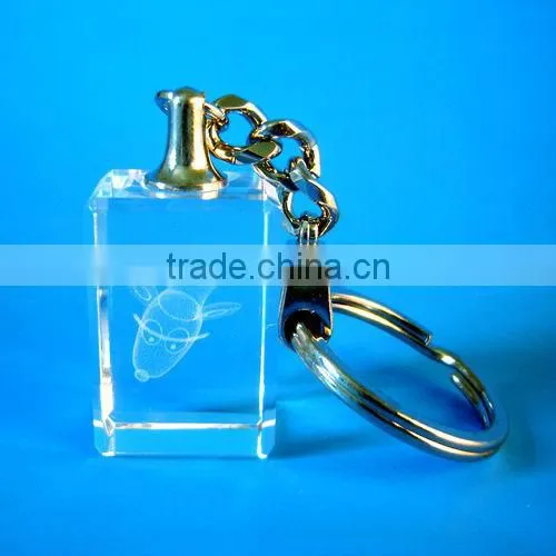 new design promotional blue stone Crystal Keychain