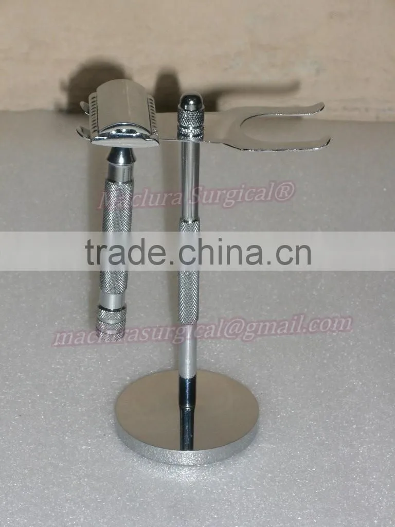 SHAVING BRUSH STAND, CHROME SHAVING RAZOR AND BRUSH STAND, RAZOR STAND