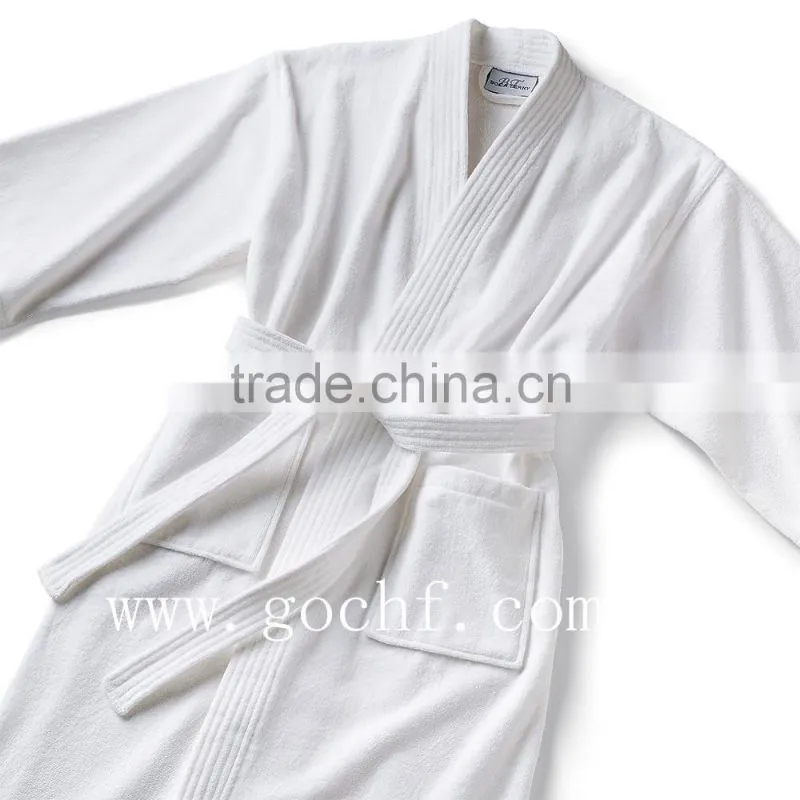 kimono collar terry bathrobe