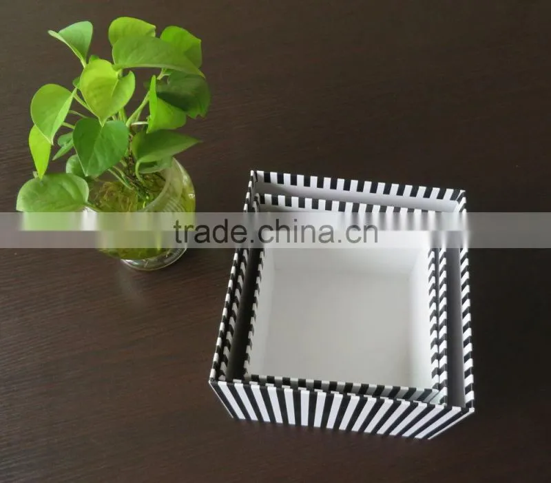 Gift Box Set - Gift Box Stripe Square Lime Set of 3 Black