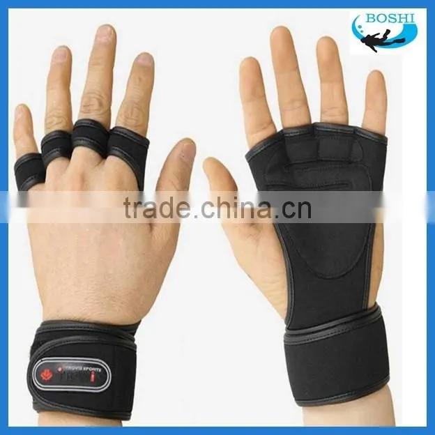Sportswear fitness neoprene gloves with loops Neoprene custom weight lifting gloves