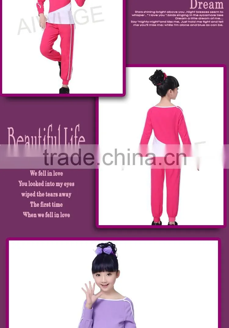 New Spring Girls Boutique Clothing Sets O Neck Long Sleeve Trendy Tracksuits Children Gymnastics/Sport Suits