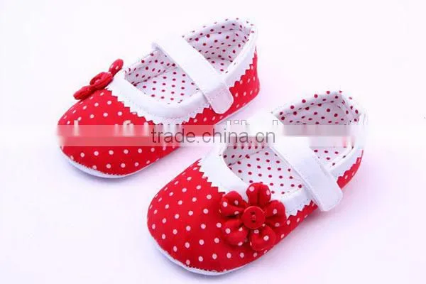 Spring&Autumn Polka Dot Flower Soft Sole Infant Baby Shoes