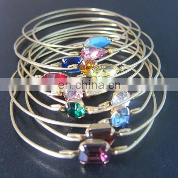 Birthstone Rhinestone Style wraps BirthstoneJewelry Bangle Bracelet