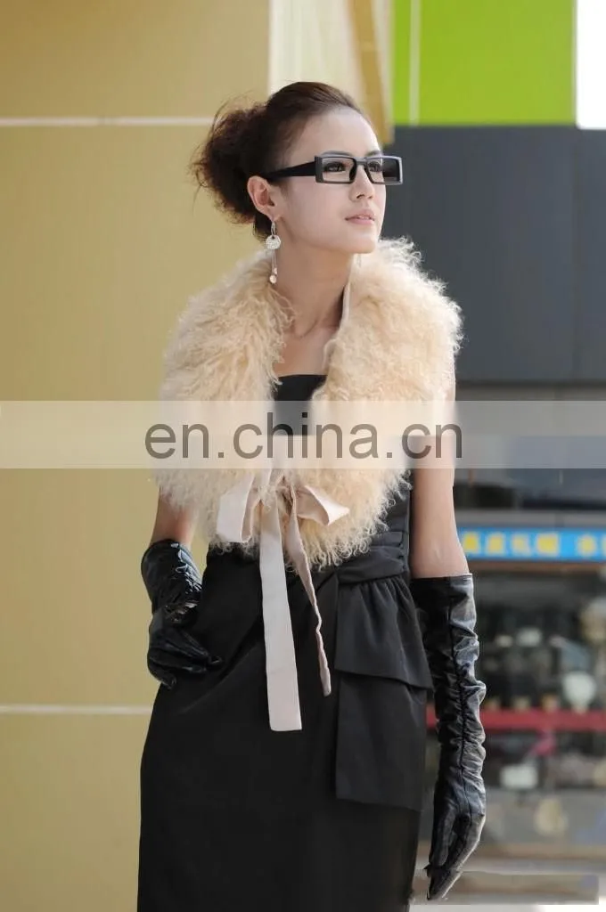 Mongolian Lamb Fur Shawl cape for ladies