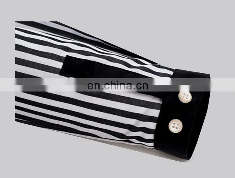 Classical black and white stripe ladies blouse or tops
