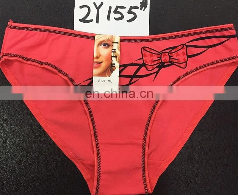 hot sell sexy women briefs cotton butterfly bowtie printing
