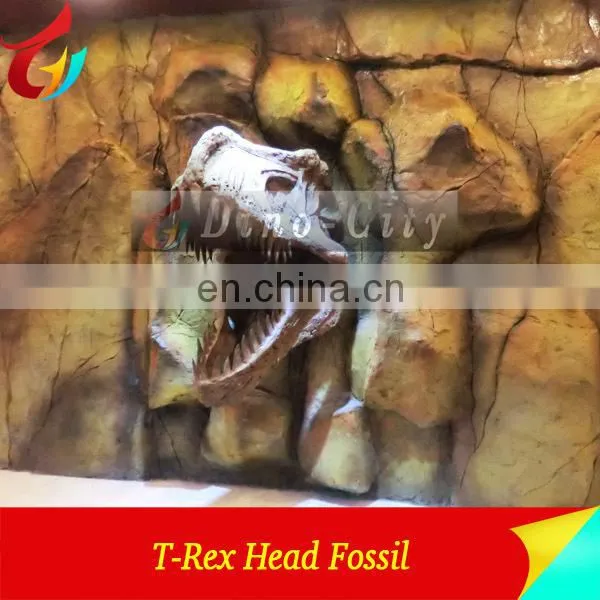 Life size museum quality fiberglass dinosaur head fossil