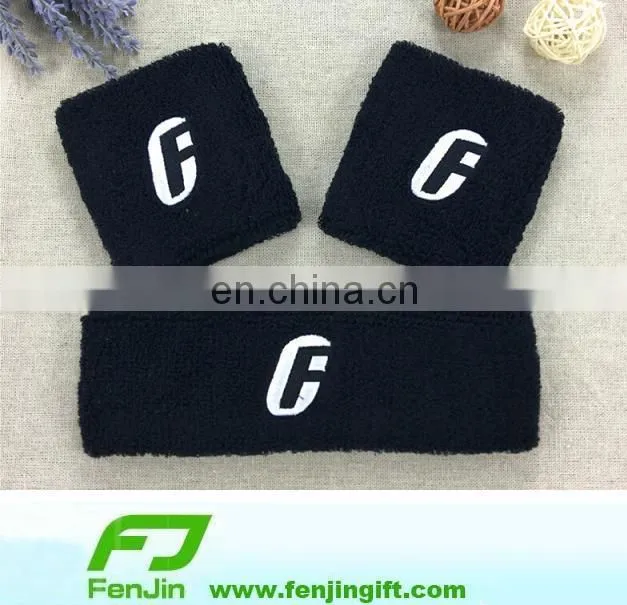 embroidery logo cotton terry wristband
