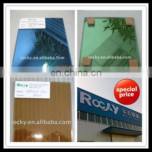 4mm 5mm 6mm Light French Green / Dark Green Reflective Glass with ISO, CCC and CE certificate